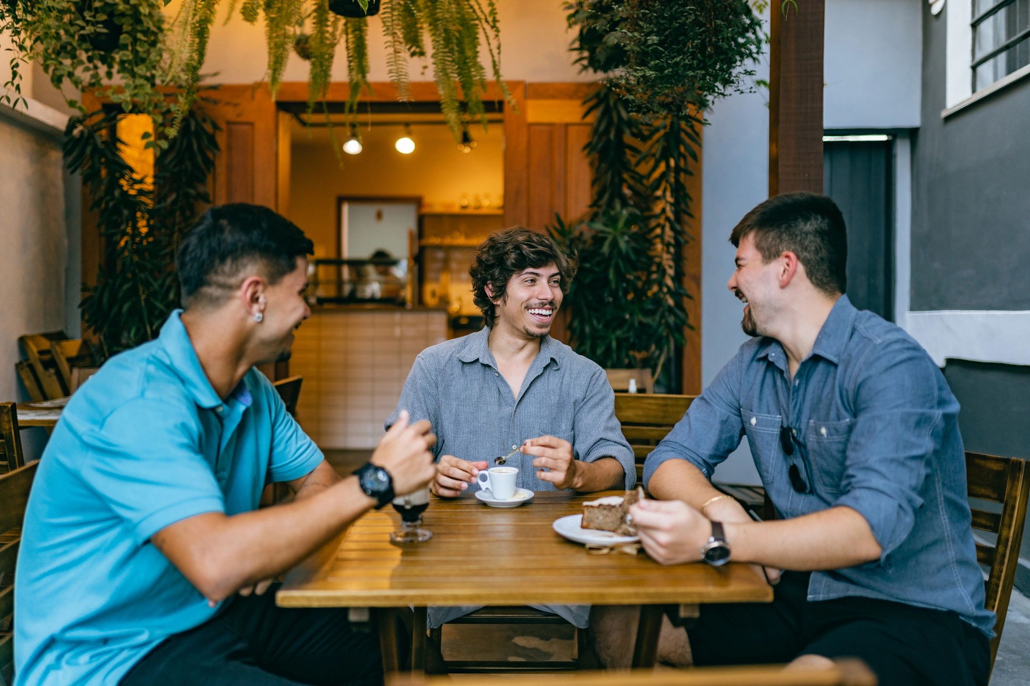 People talking together over coffee
